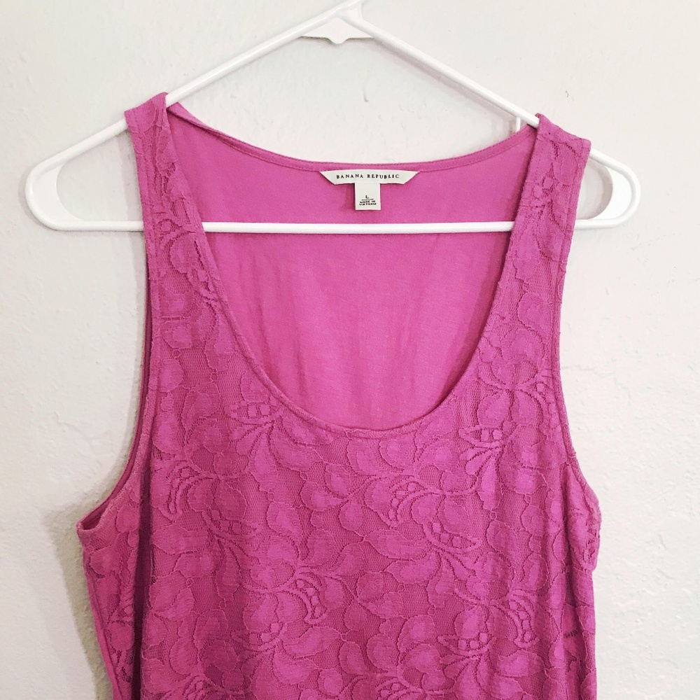 Banana Republic Pink Lace Tank Top